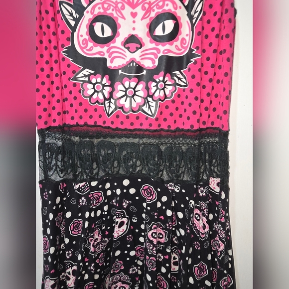 Too Fast Day Of The Dead Kitty Dress XL - Picture 3 of 5